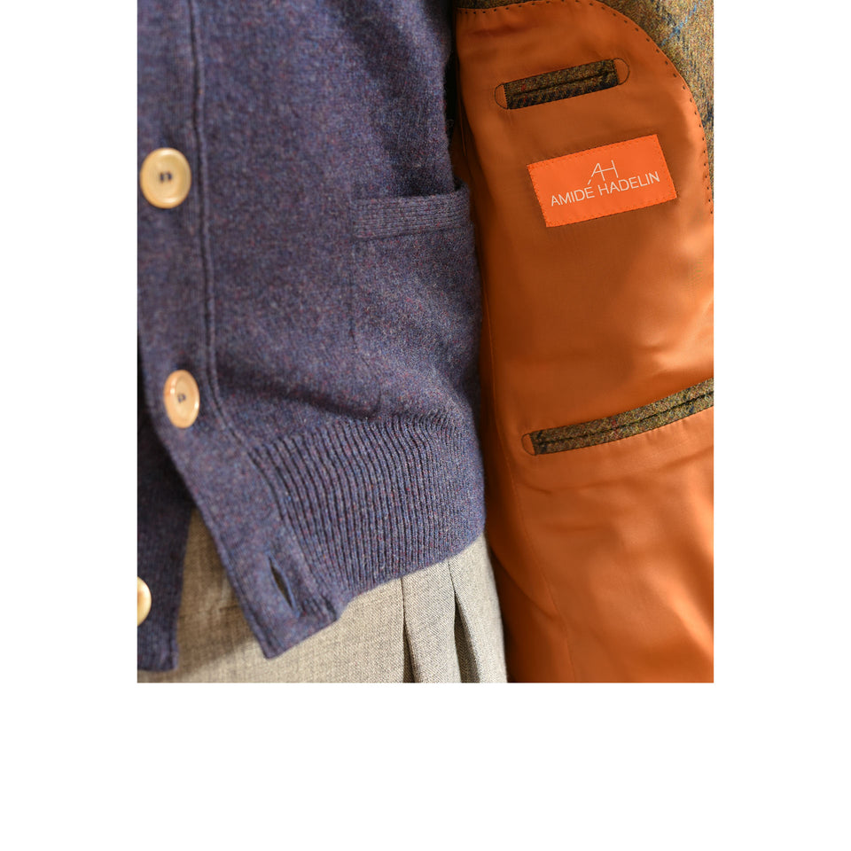 Orange Label Abraham Moon Shetland tweed check jacket - green