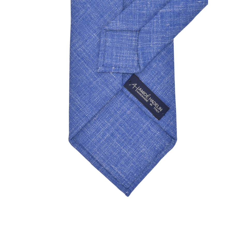 Amidé Hadelin | Wool/silk/linen tie - blue_back