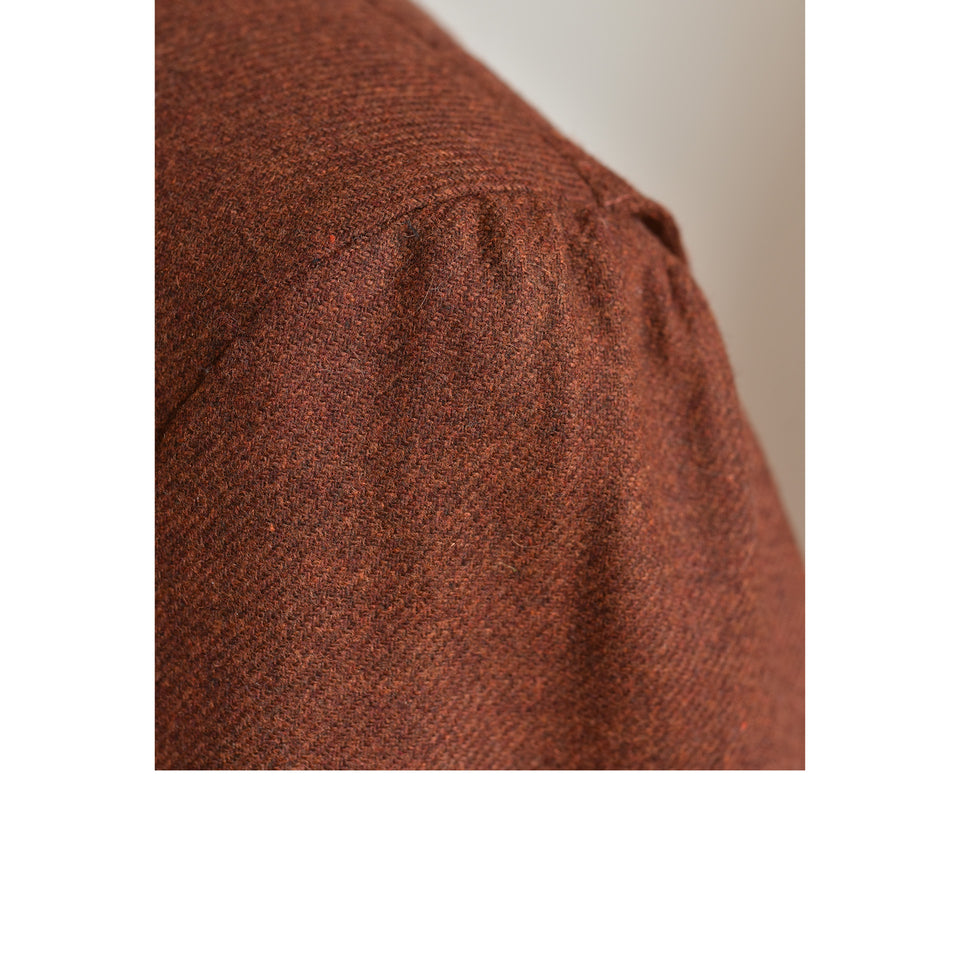 Amidé Hadelin | MTO | Orange Label Abraham Moon merino tweed 'Norfolk' jacket - dark rust_spalla camicia