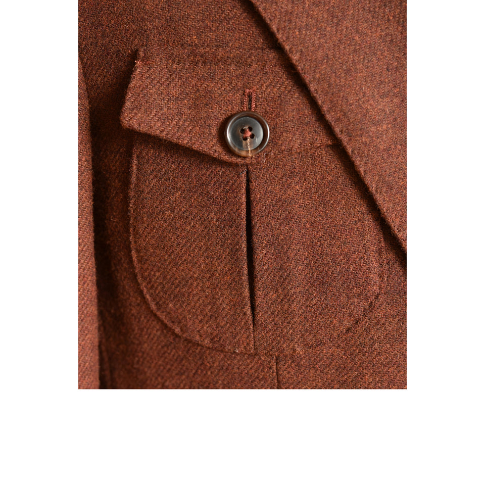 Amidé Hadelin | MTO | Orange Label Abraham Moon merino tweed 'Norfolk' jacket - dark rust_breast pocket