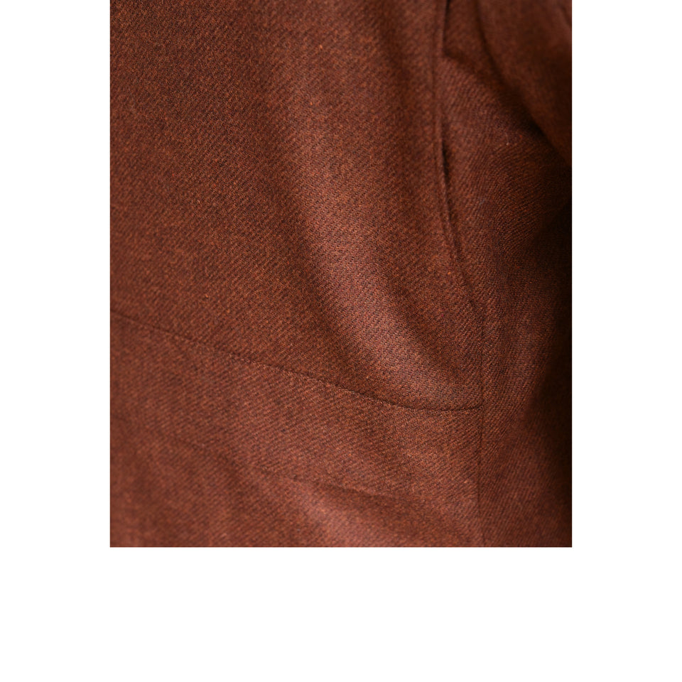 Amidé Hadelin | MTO | Orange Label Abraham Moon merino tweed 'Norfolk' jacket - dark rust_half belt