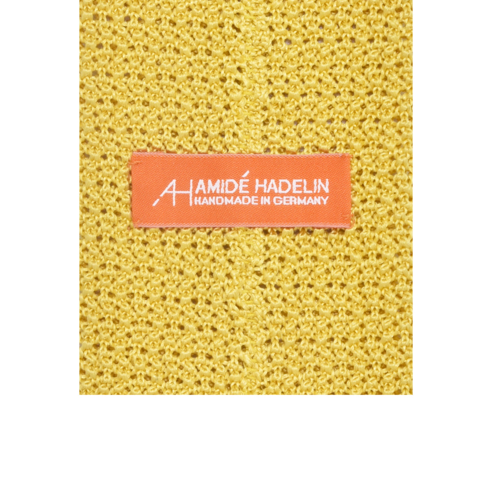 Orange Label | knit silk tie, Handmade in Germany, golden yellow_label