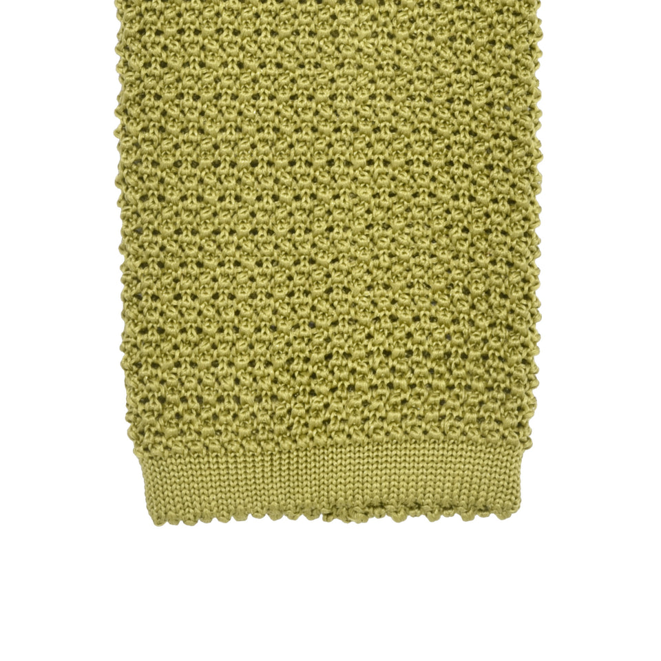 Orange Label | knit silk tie, Handmade in Germany, bright moss_tip
