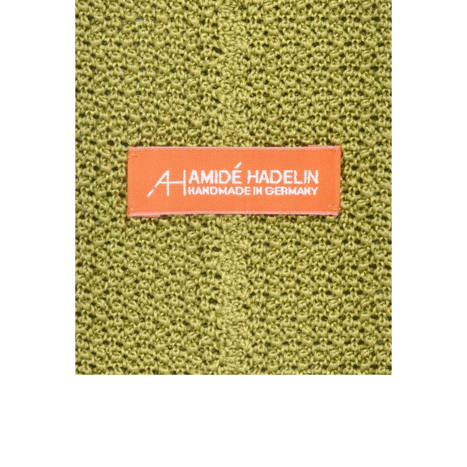 Orange Label | knit silk tie, Handmade in Germany, bright moss_label