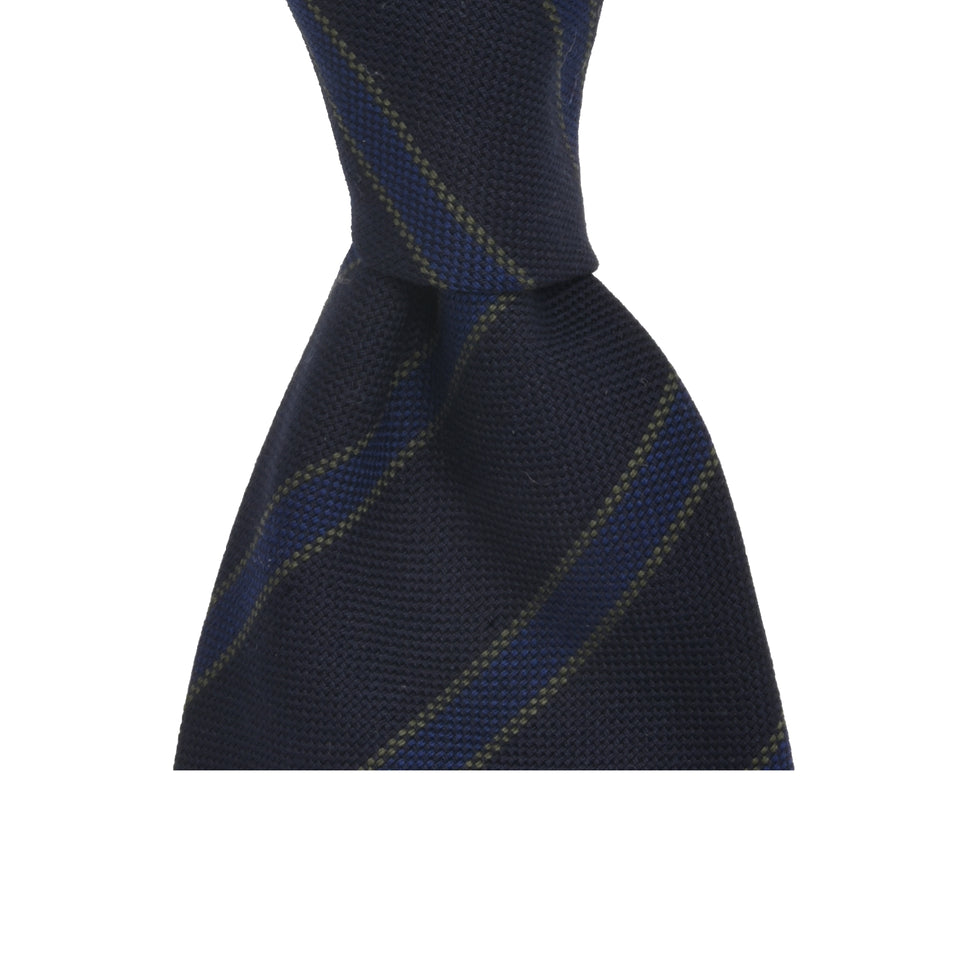 Amidé Hadelin | Fox Brothers striped tie, midnight blue/blue_knot