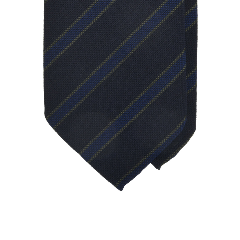 Amidé Hadelin | Fox Brothers striped tie, midnight blue/blue_tip