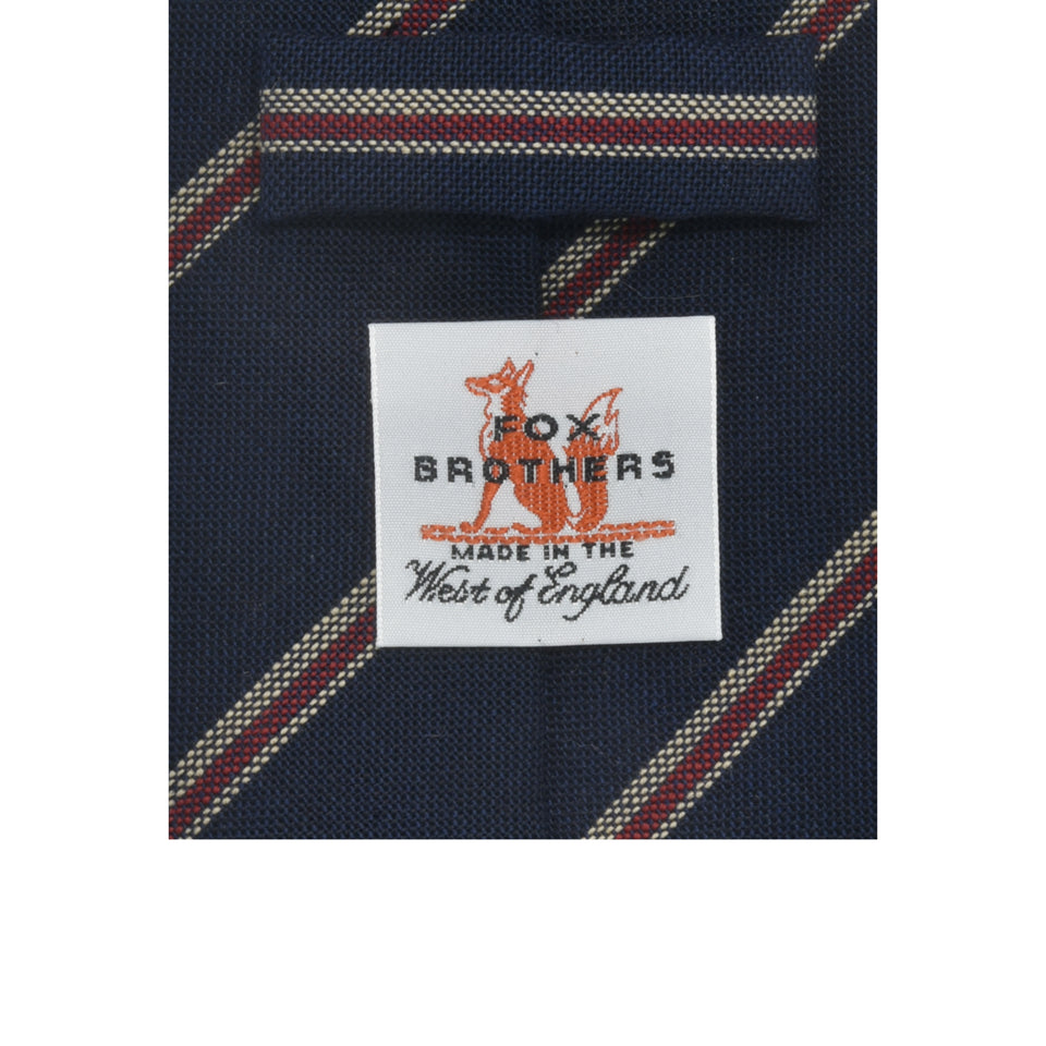 Amidé Hadelin | Fox Brothers striped tie, navy/white/red_label
