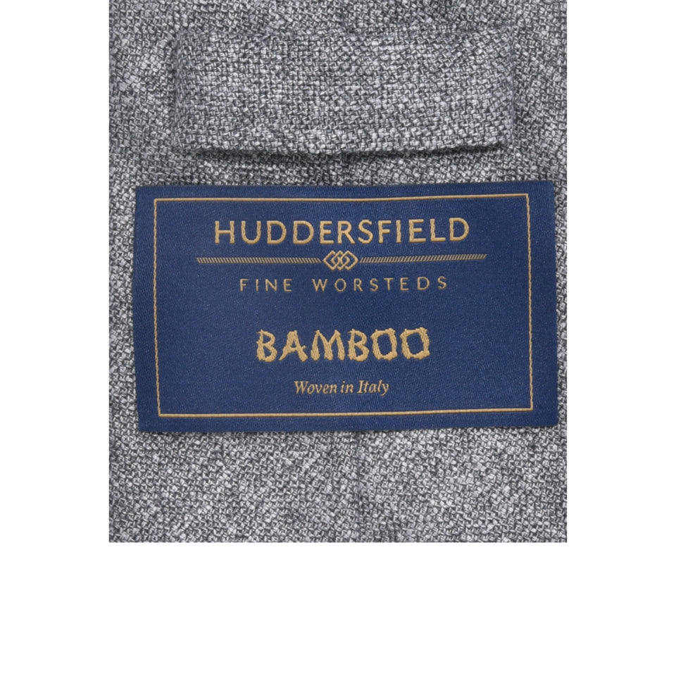 Amidé Hadelin | bamboo hopsack tie - silver grey_label