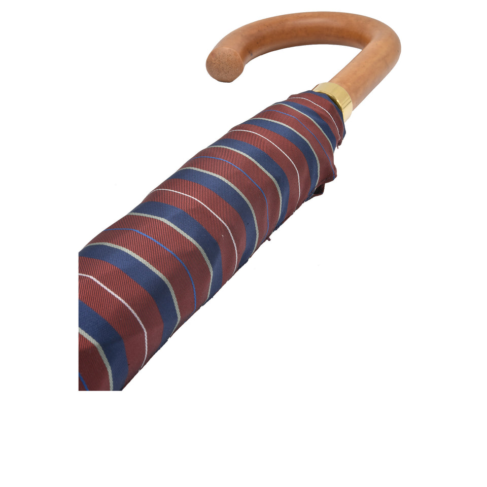Amidé Hadelin | Malacca foldable umbrella, burgundy/blue/white_overall