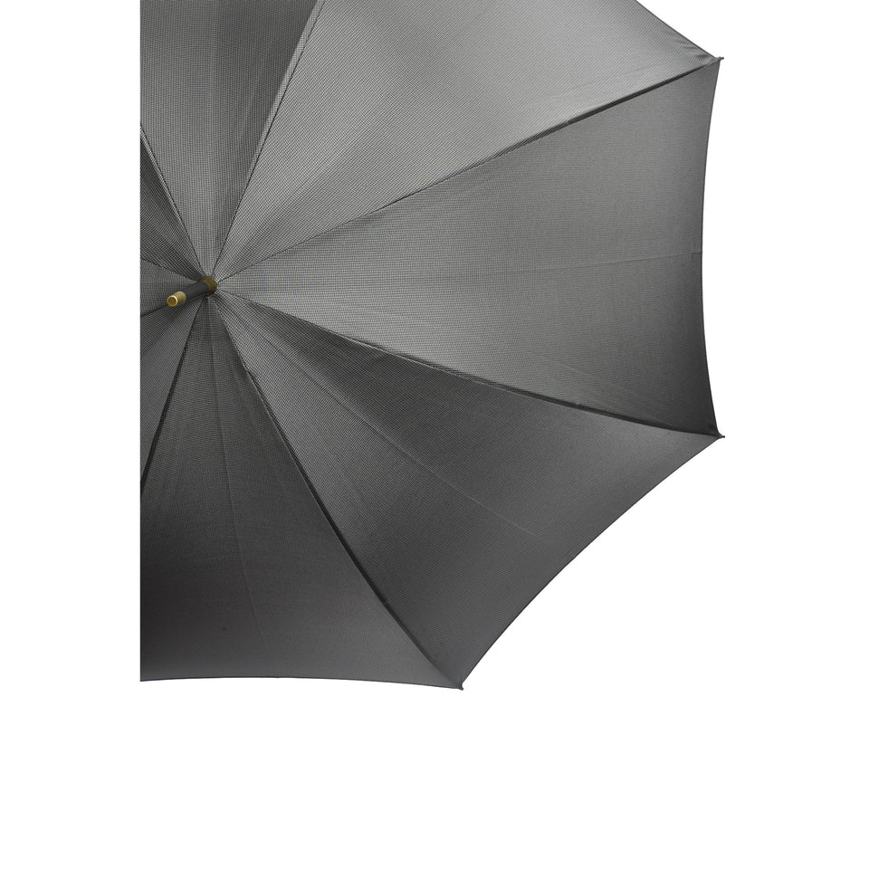 Amidé Hadelin | Matt black maple on steel frame houndstooth umbrella, dark grey_canopy