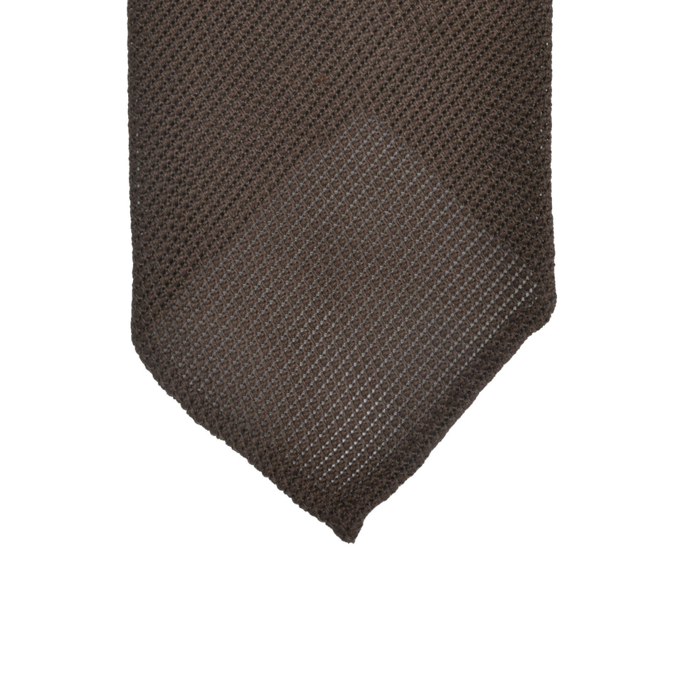 Orange Label | 'garza fina' tie, Handmade in Italy, dark brown_tip