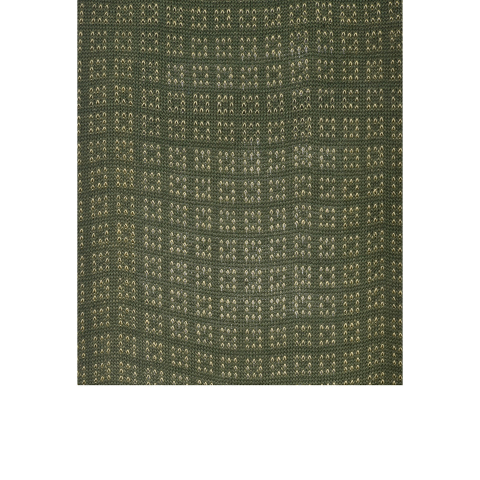 Amidé Hadelin | Knee high geometric cotton socks - olive/beige_pattern
