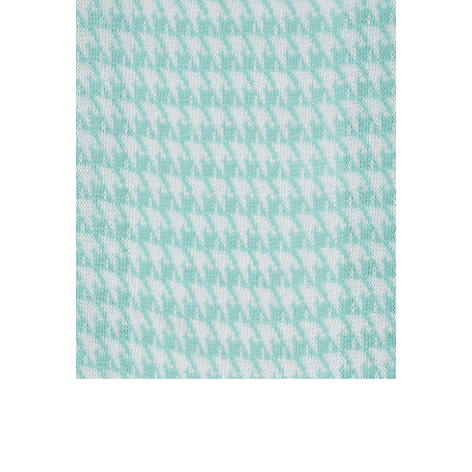 Amidé Hadelin | Knee high large herringbone cotton socks - mint/white_pattern