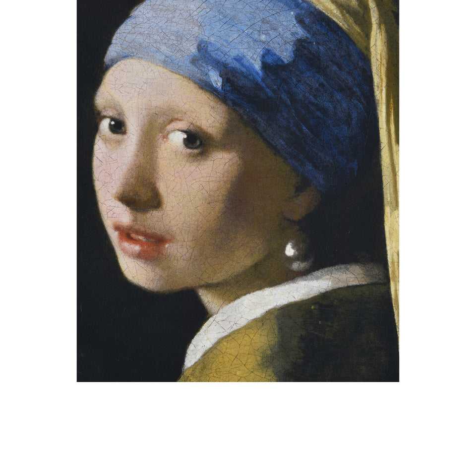 Amidé Hadelin | Johannes Vermeer pocket square 'Girl with a Pearl Earring'_detail