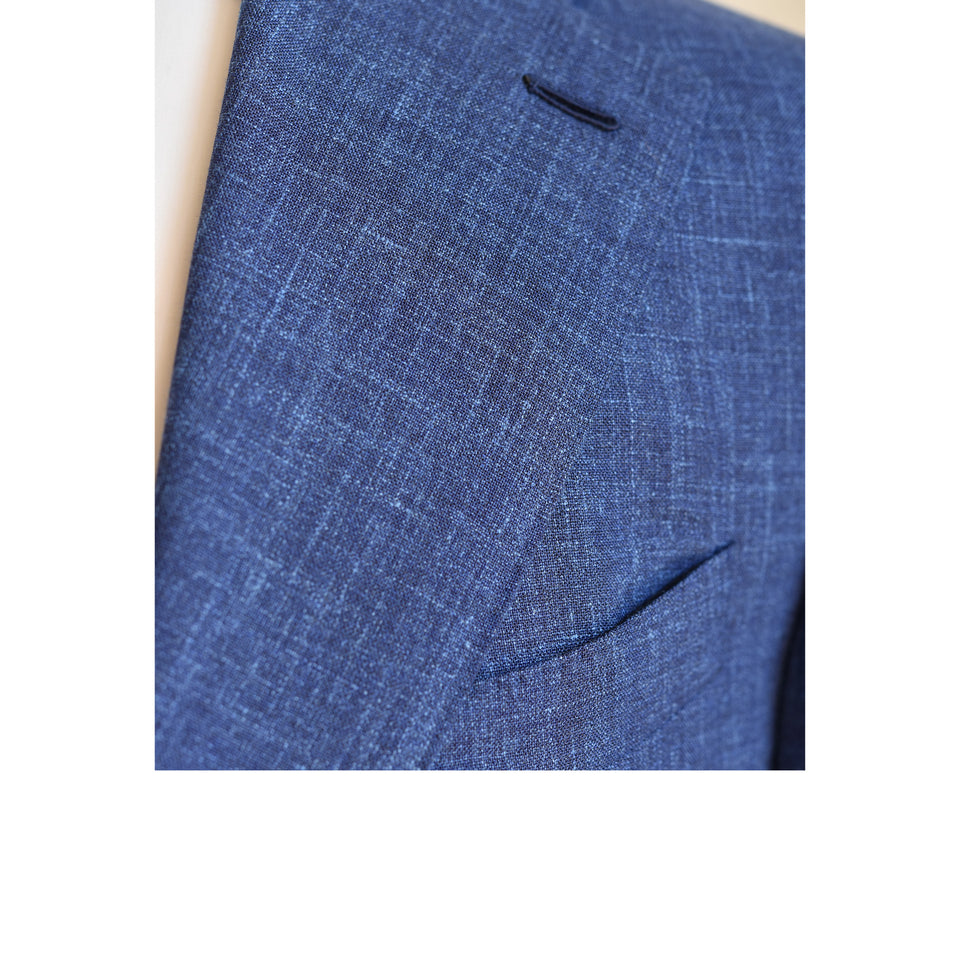 Amidé Hadelin | MTO | Orange Label Loro Piana wool/silk/linen jacket - blue_breast pocket