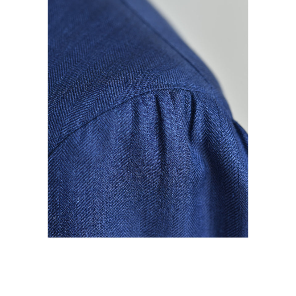 Amidé Hadelin | MTO | Orange Label Loro Piana wool/silk/linen jacket - dark blue_shoulder