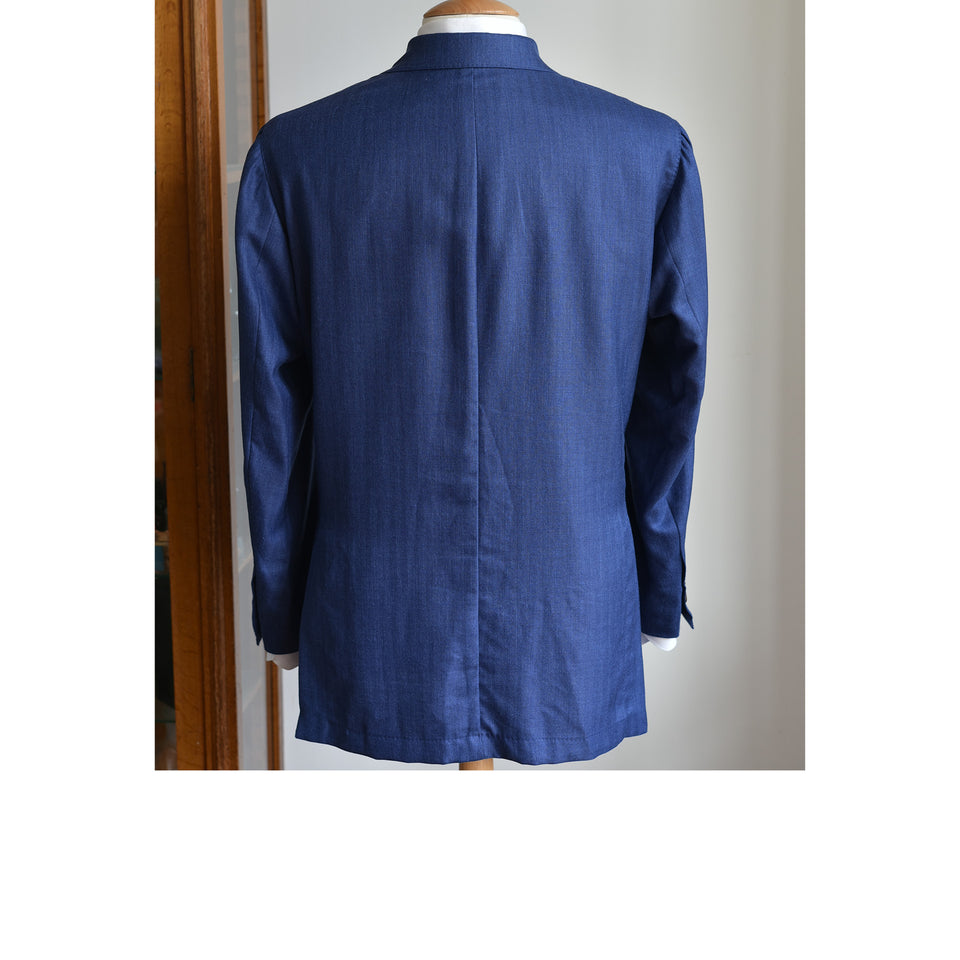 Amidé Hadelin | MTO | Orange Label Loro Piana wool/silk/linen jacket - dark blue_back