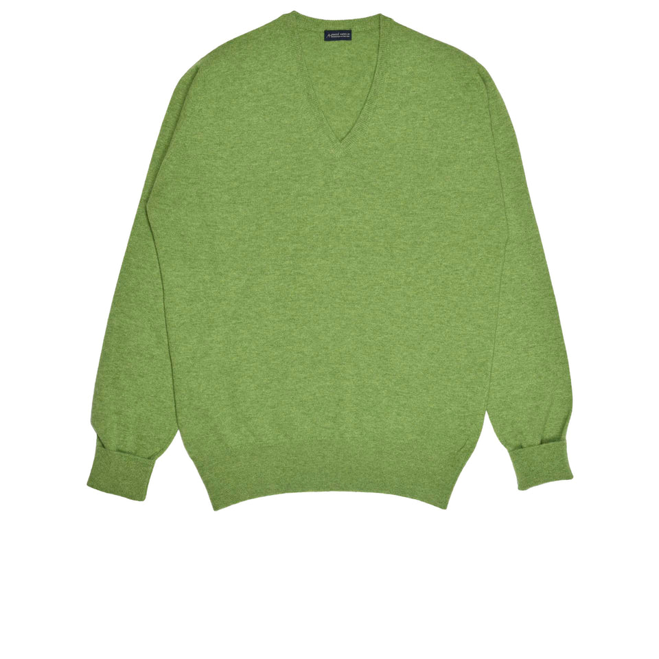 Amidé Hadelin | Super Geelong V-neck jumper - light green_full