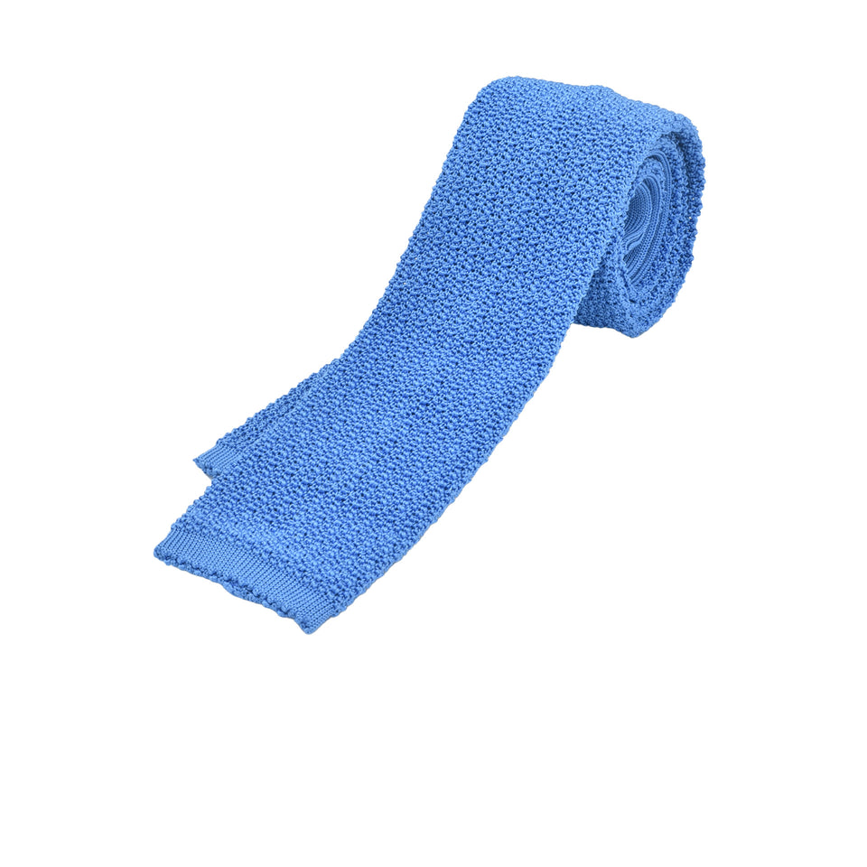 Orange Label | knit silk tie, bright blue_full