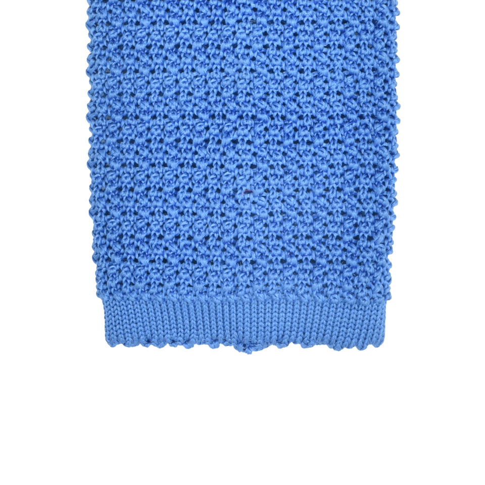 Orange Label | knit silk tie, bright blue_tip