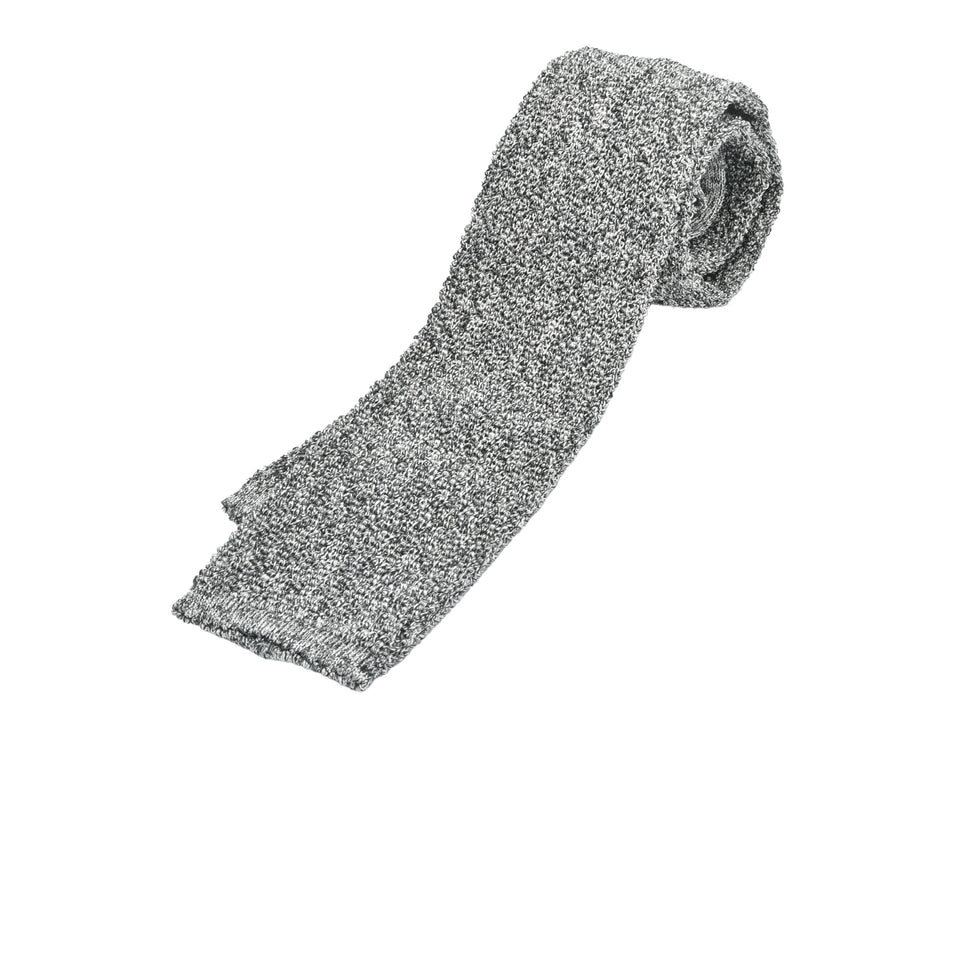 Orange Label | knit silk tie, grey melange_full