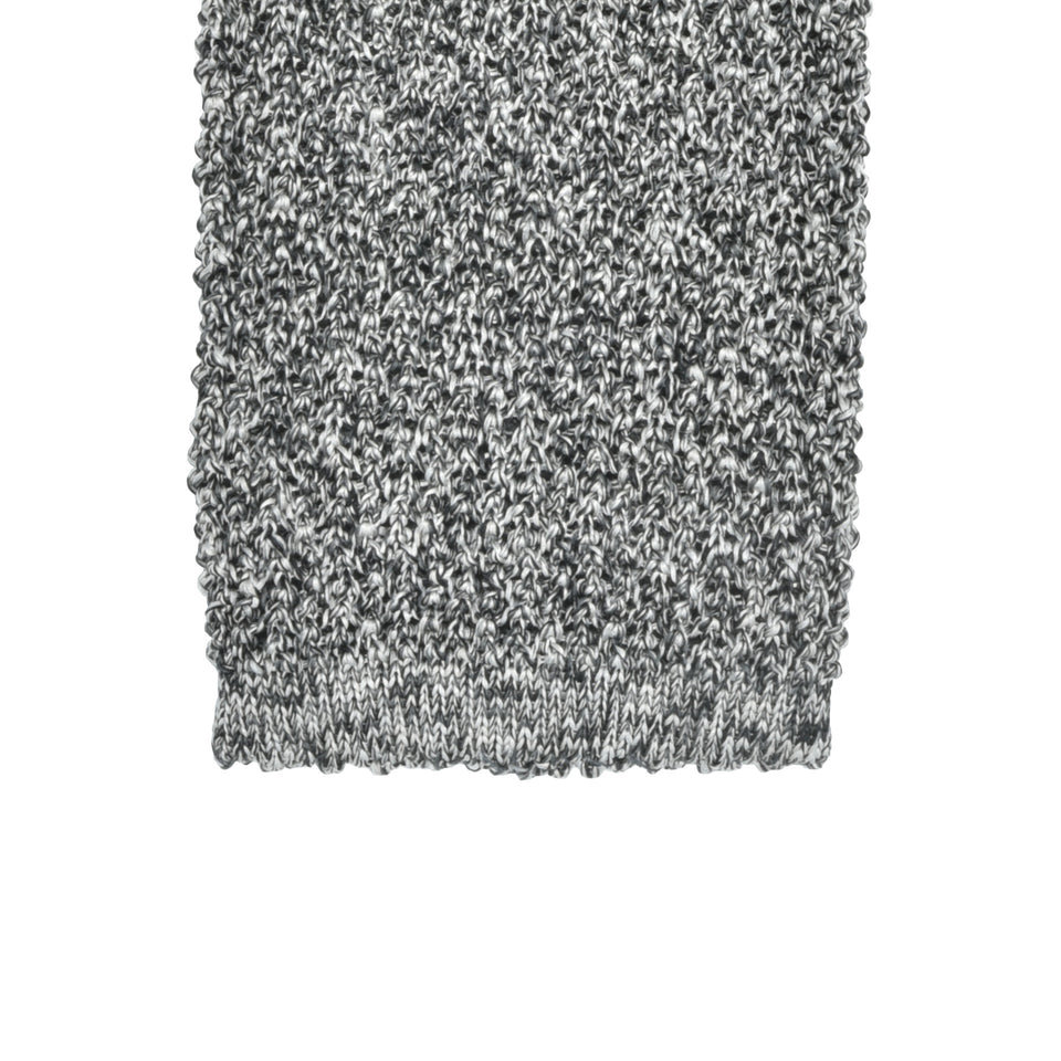 Orange Label | knit silk tie, grey melange_tip