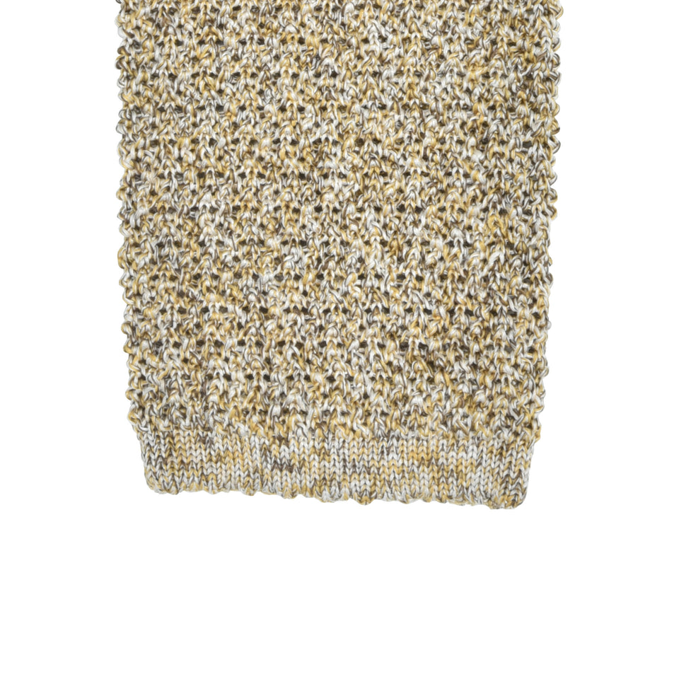 Orange Label | knit silk tie, beige melange_tip