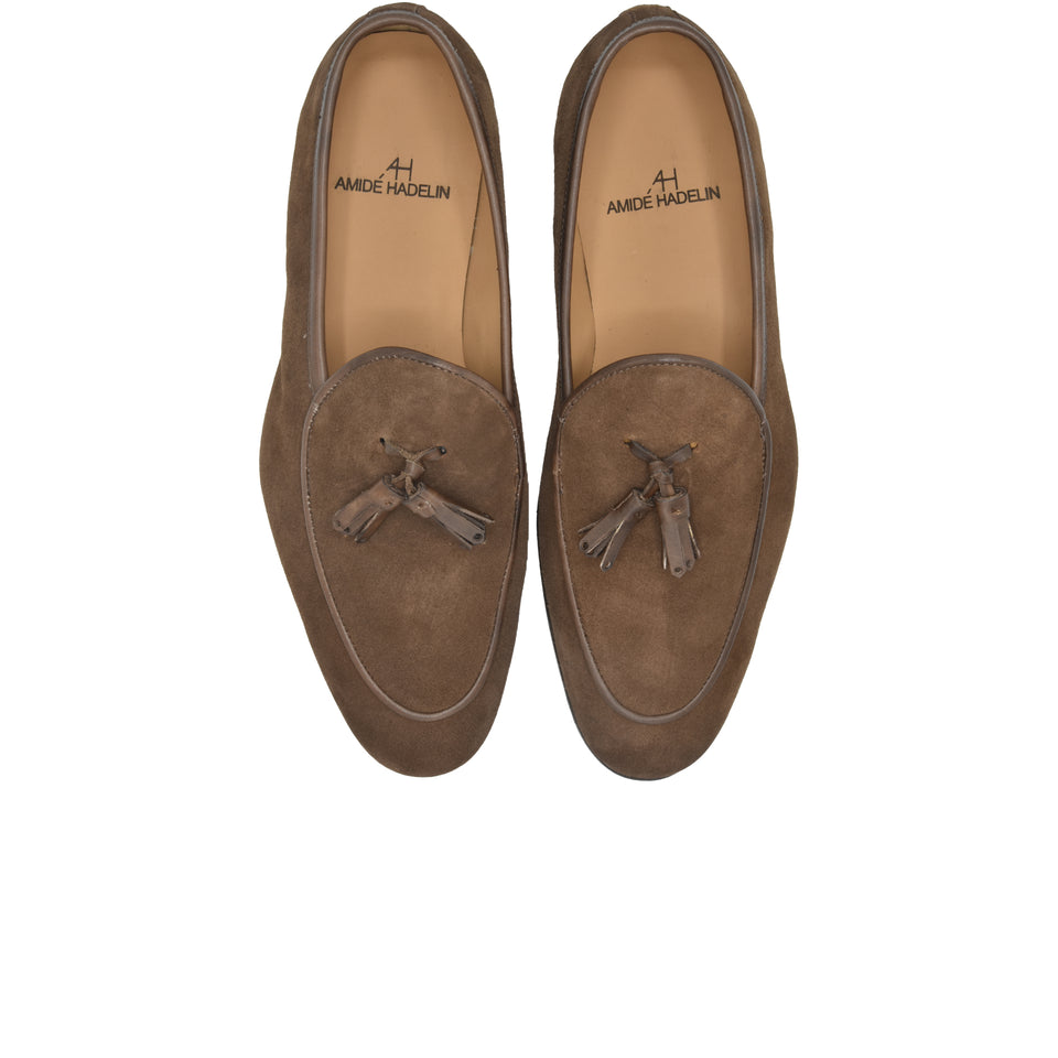 Amidé Hadelin | Belgian tassel loafers, made in Italy - brown_top pair
