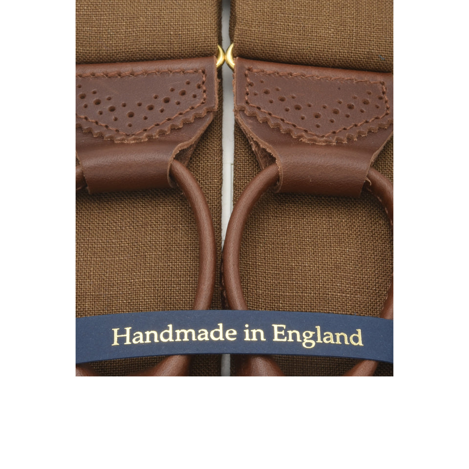 Amidé Hadelin | Irish linen braces - dark tan_detail