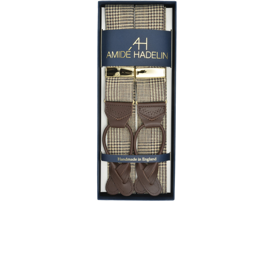 Amidé Hadelin | Irish linen Prince of Wales braces - beige_full