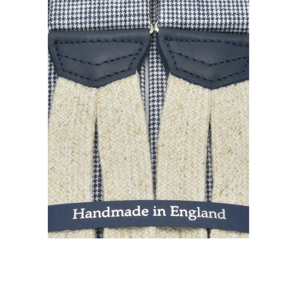 Amidé Hadelin | Irish linen micro houndstooth braces - blue_detail