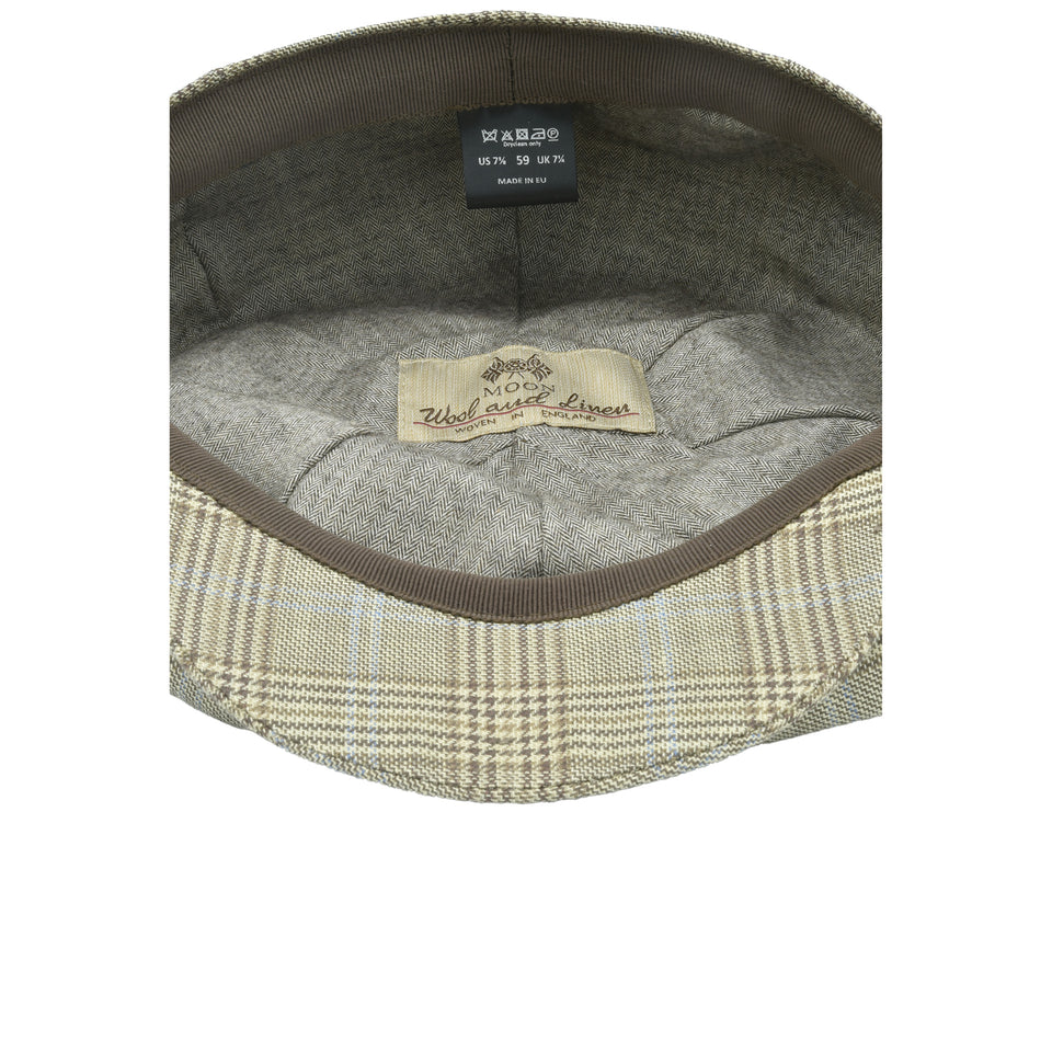 Amidé Hadelin | Abraham Moon wool/linen checked baker boy cap - beige_label