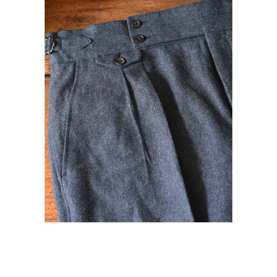 Amidé Hadelin | MTO | Barleycorn tweed trousers - dark blue_waistband