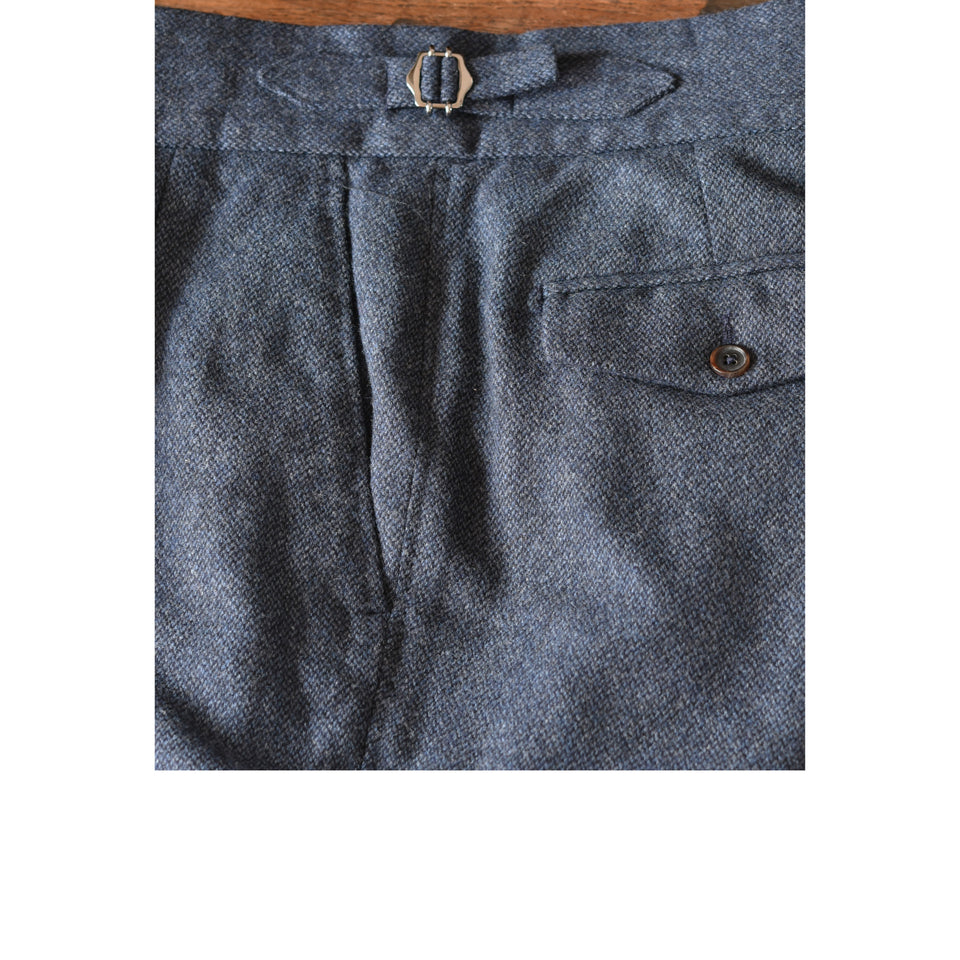 Amidé Hadelin | MTO | Barleycorn tweed trousers - dark blue_side tab