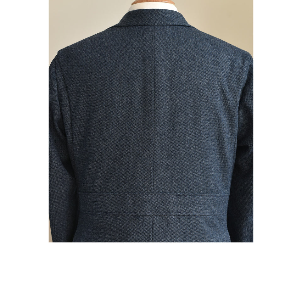 Amidé Hadelin | MTO | Abraham Moon barleycorn tweed 'Norfolk' jacket - blue_back