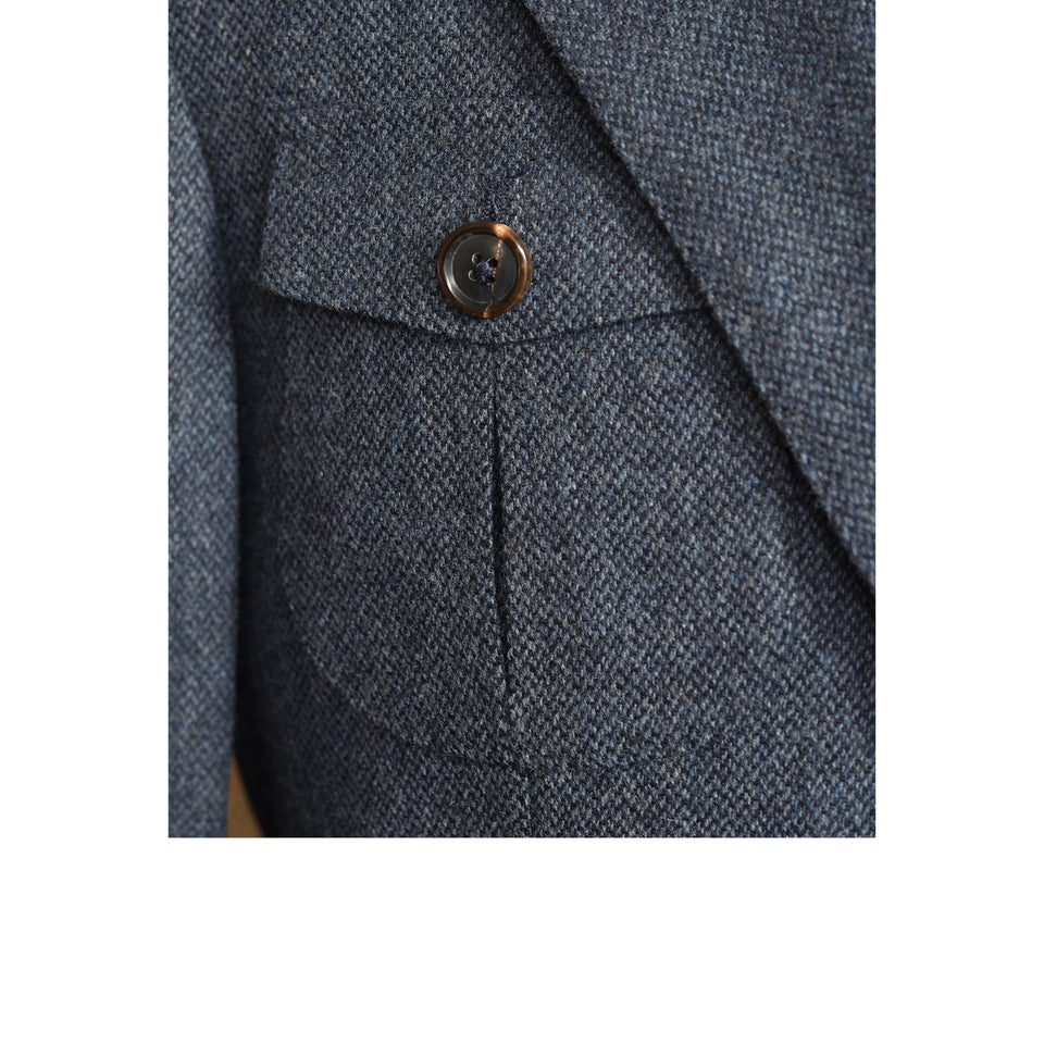 Amidé Hadelin | MTO | Abraham Moon barleycorn tweed 'Norfolk' jacket - blue_breast pocket