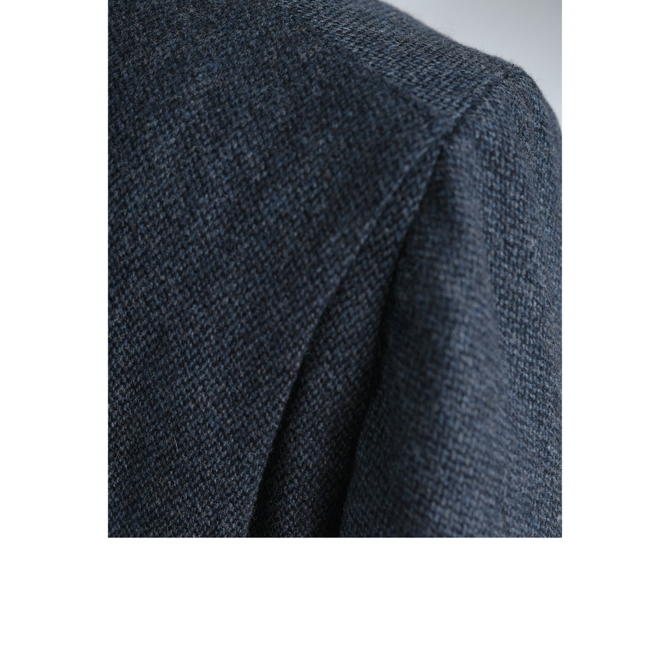 Amidé Hadelin | MTO | Abraham Moon barleycorn tweed 'Norfolk' jacket - blue_action back
