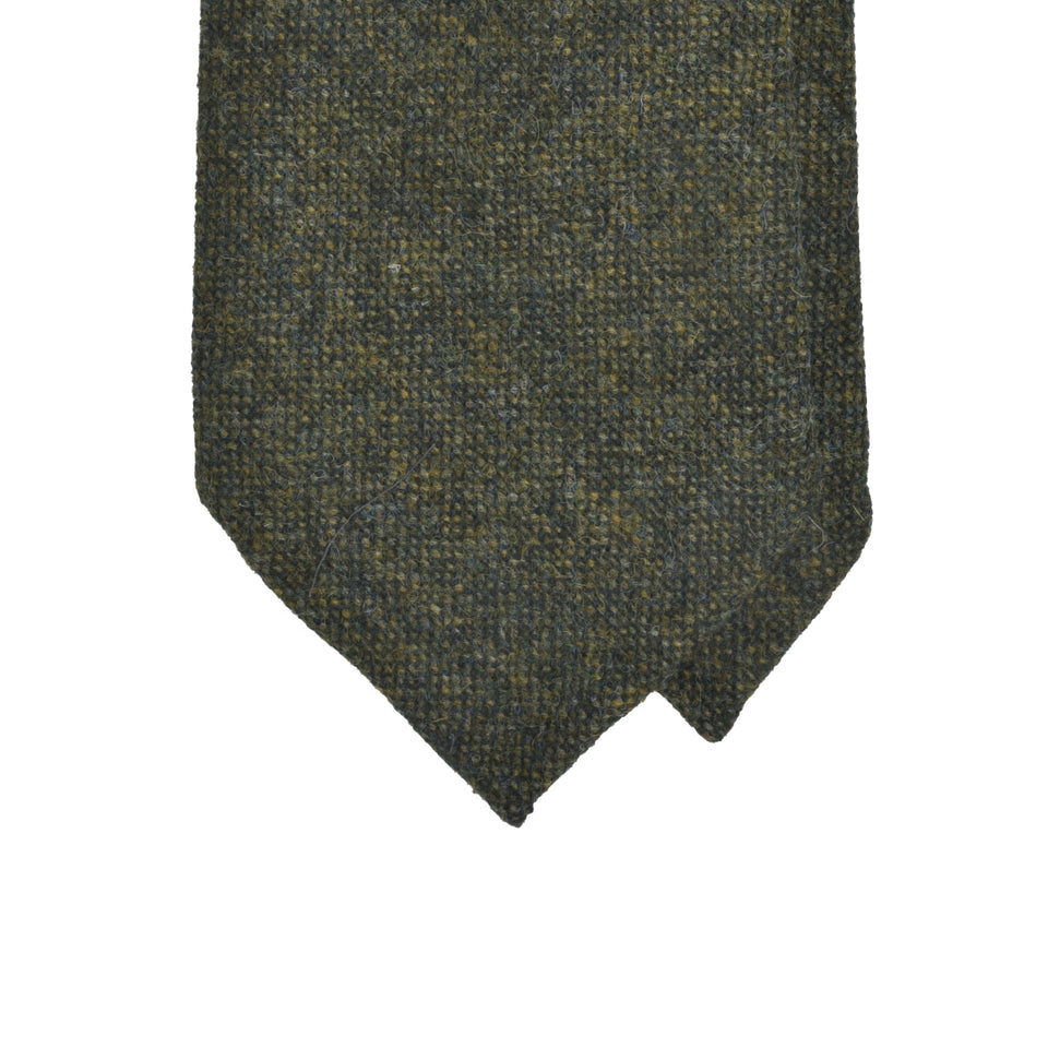Amidé Hadelin | Abraham Moon Shetland tweed tie - Handmade in Italy, green_tip