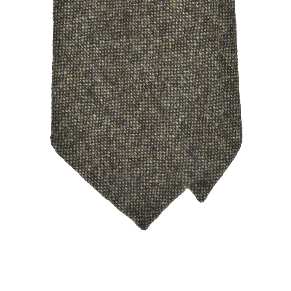 Amidé Hadelin | Abraham Moon Shetland tweed tie - Handmade in Italy, brown_tip