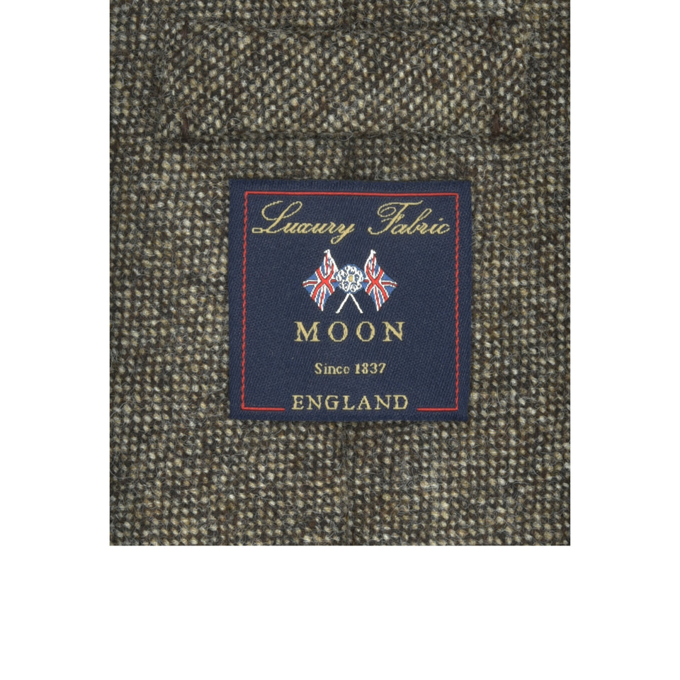 Amidé Hadelin | Abraham Moon Shetland tweed tie - Handmade in Italy, brown_label