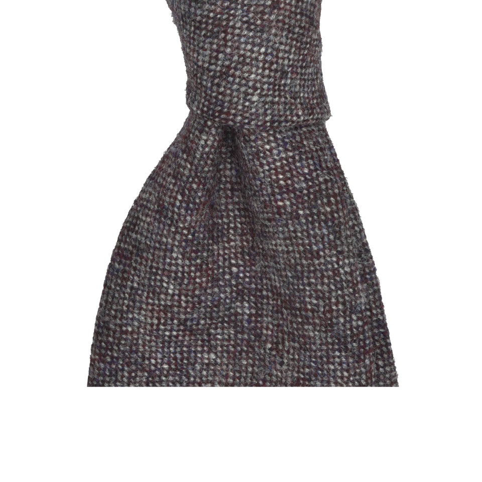 Amidé Hadelin | Abraham Moon Shetland tweed tie - Handmade in Italy, grape_knot