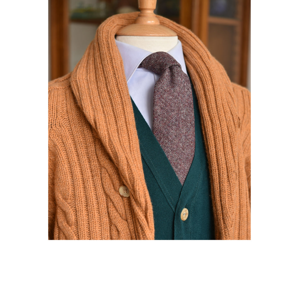 Amidé Hadelin | Abraham Moon Shetland tweed tie - Handmade in Italy, grape_styled