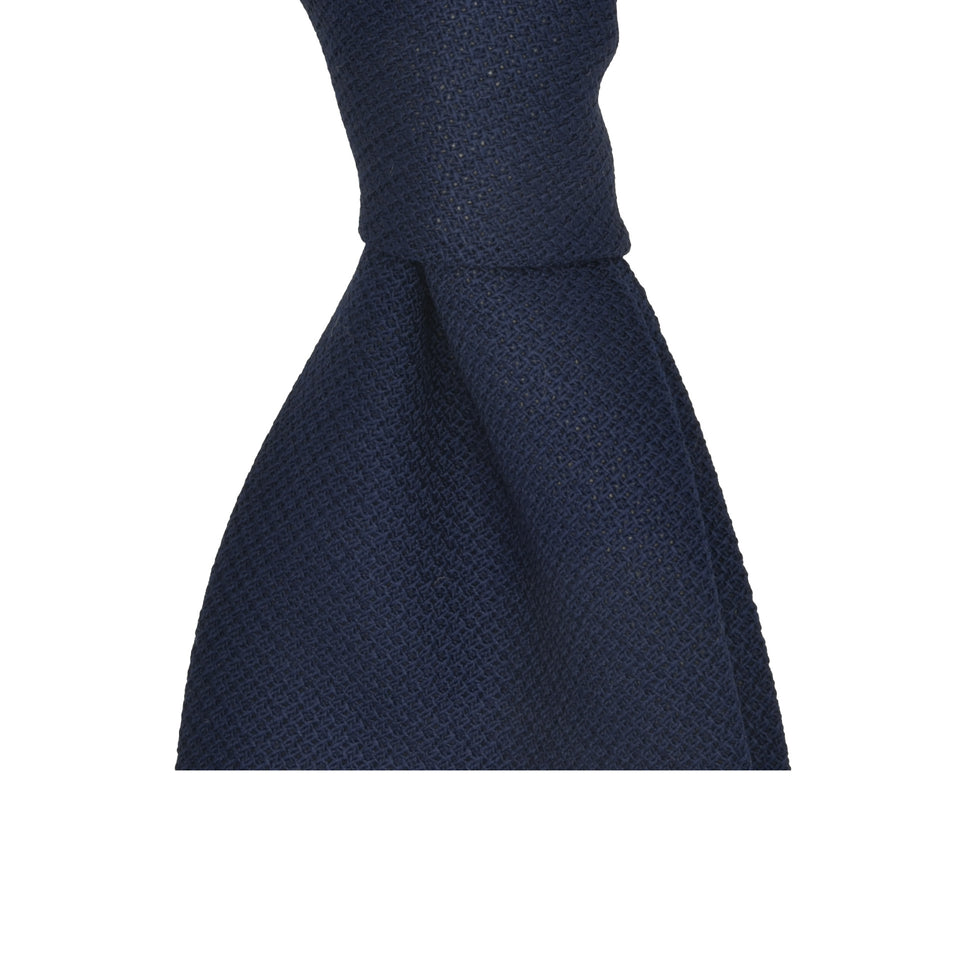 Amidé Hadelin | Fresco Mock Leno handmade Italian tie, bright navy_knot