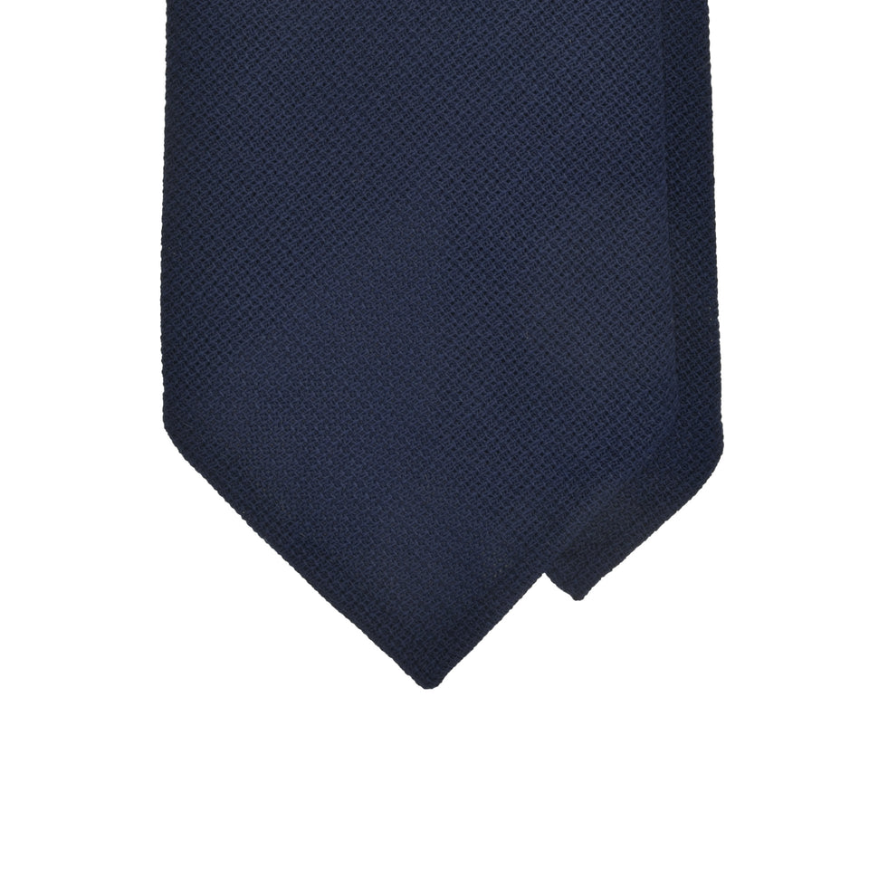 Amidé Hadelin | Fresco Mock Leno handmade Italian tie, bright navy_tip