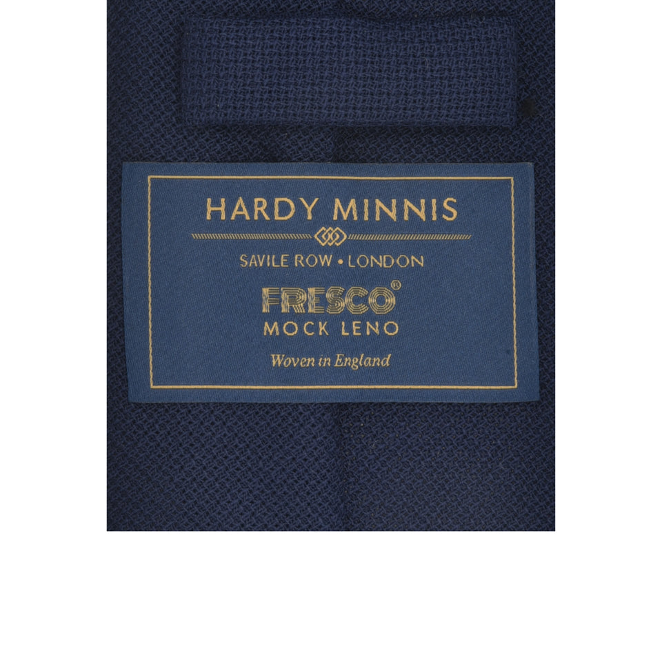 Amidé Hadelin | Fresco Mock Leno handmade Italian tie, bright navy_label
