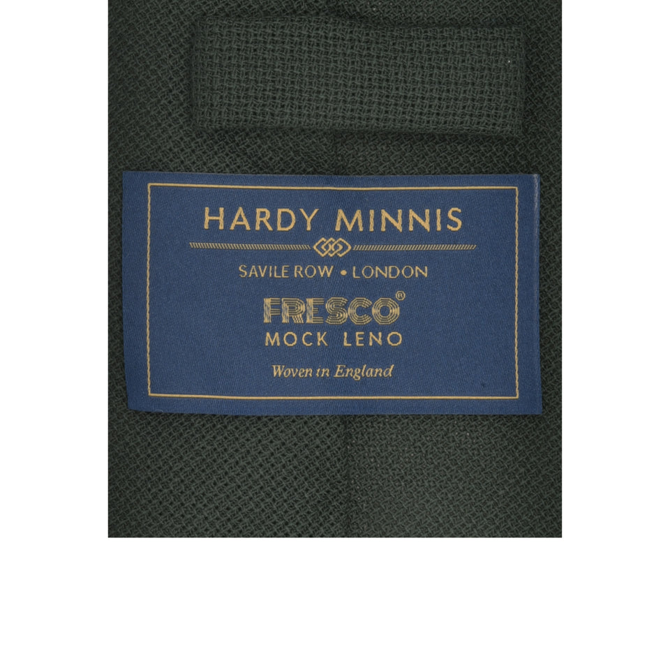 Amidé Hadelin | Fresco Mock Leno handmade Italian tie, hunter green_label