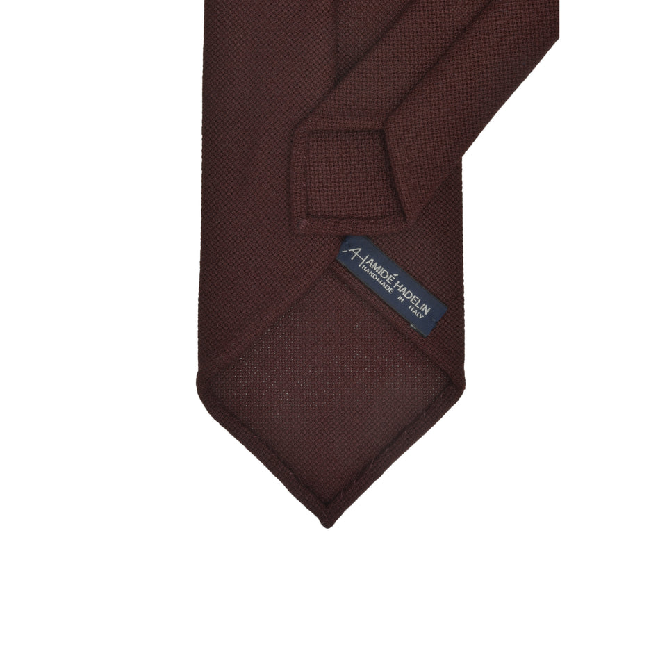 Amidé Hadelin | Fresco Mock Leno handmade Italian tie, burgundy_back