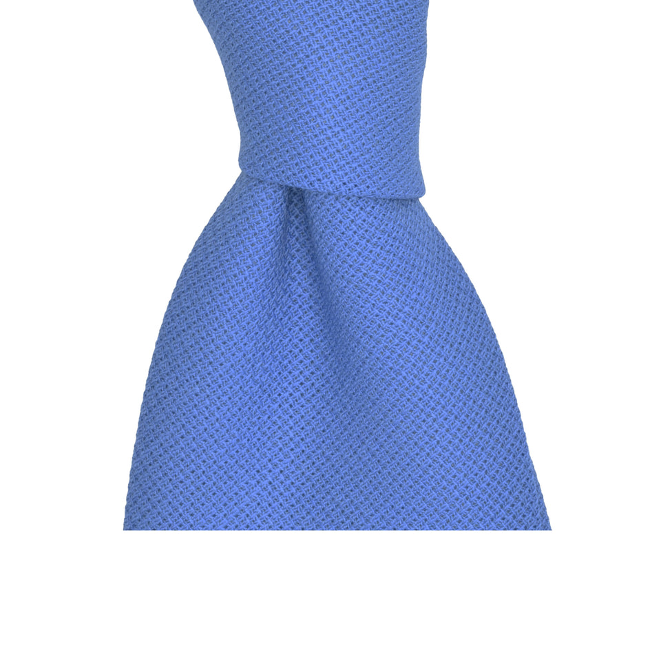 Amidé Hadelin | Fresco Mock Leno handmade Italian tie, sky blue_knot