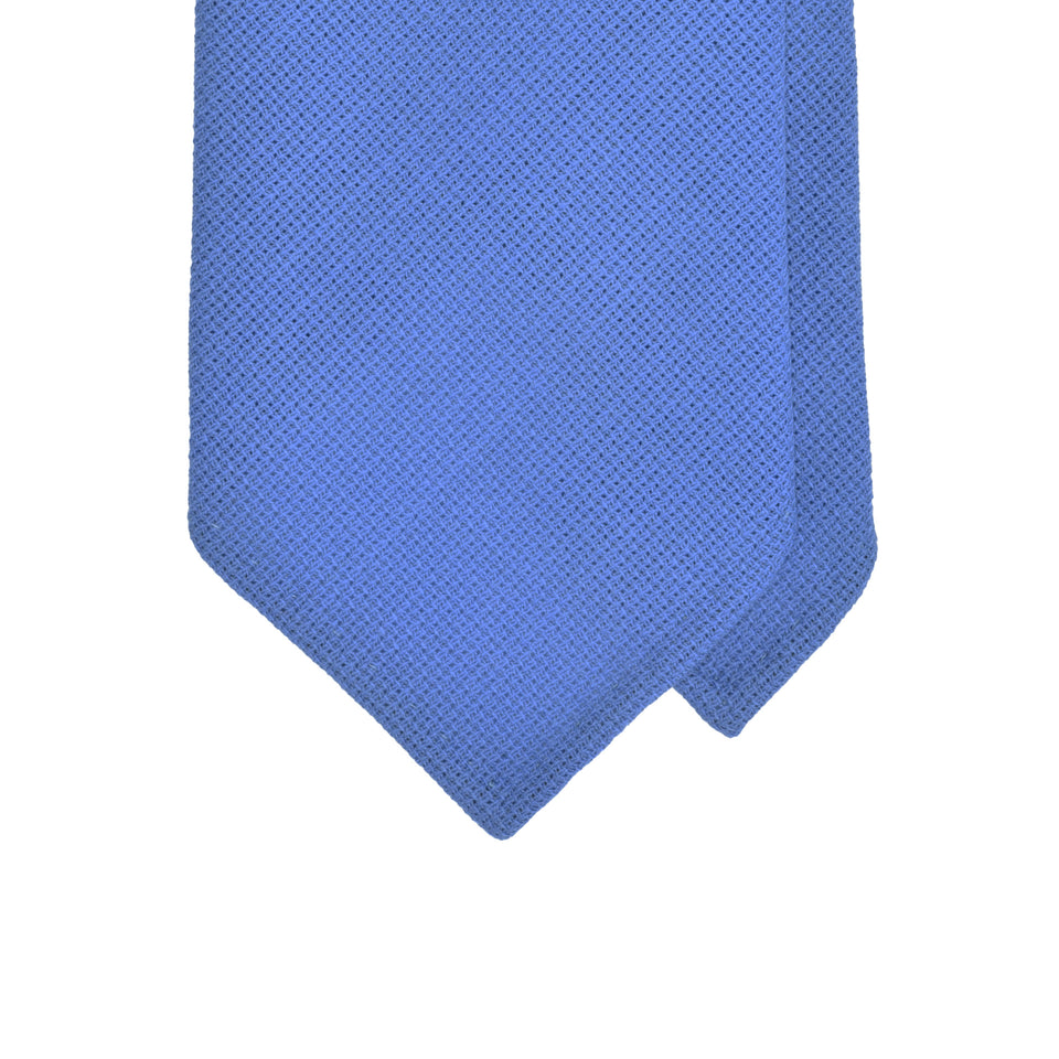Amidé Hadelin | Fresco Mock Leno handmade Italian tie, sky blue_tip