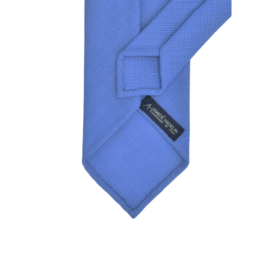 Amidé Hadelin | Fresco Mock Leno handmade Italian tie, sky blue_back
